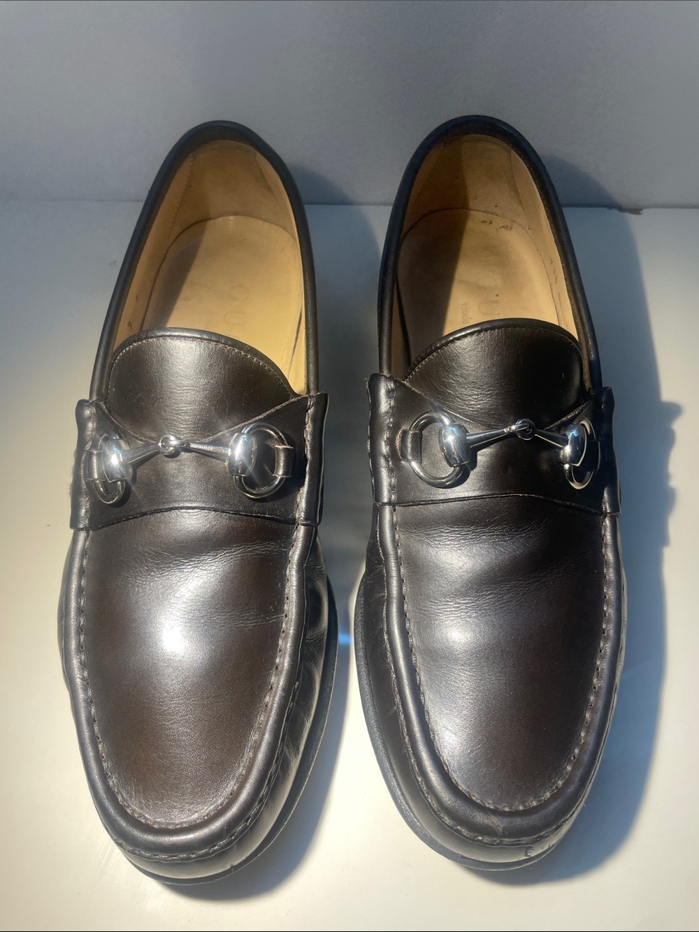 Gucci Dark Brown Leather Horsebit Loafers